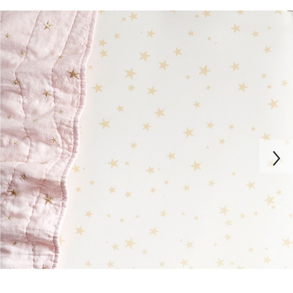 POTTERY BARN KIDS EMILY & MERITT SCATTERED STARS GOLD & IVORY STANDARD BABY CRIB - Picture 5 of 5